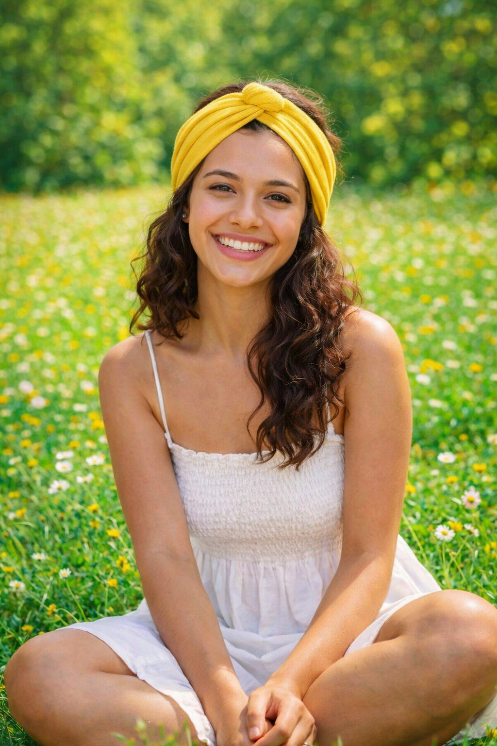 Model mit Mayatuch Kopftuch