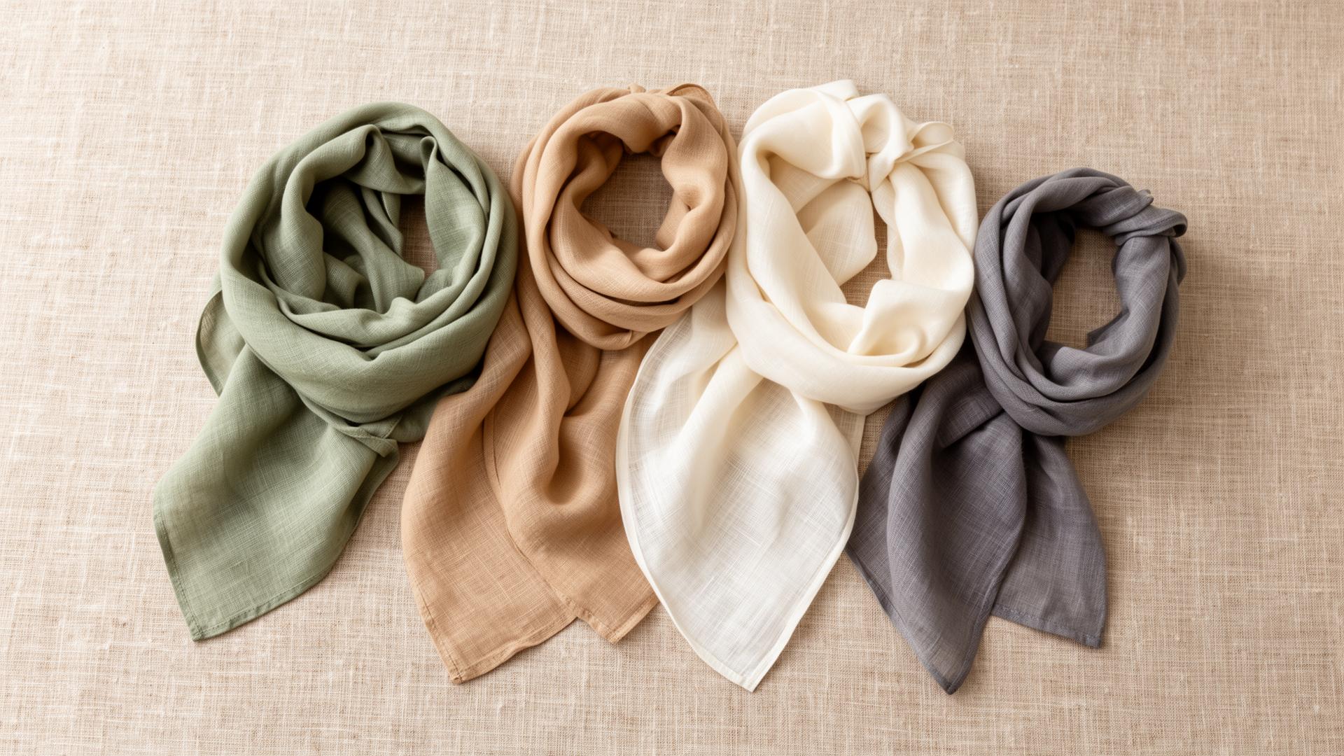 Mayatuch Kollektion in Salbei, Sand, Creme und Schiefer